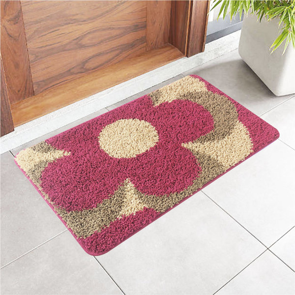 Red Barrel Studio® Indoor Doormat Front Door Rug 36"X24" Burgundy